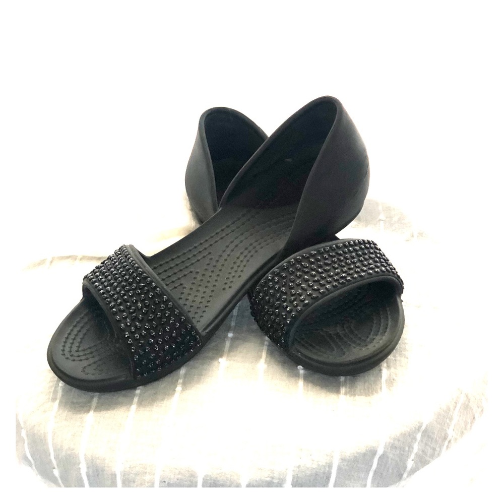 Crocs open toe beaded flat